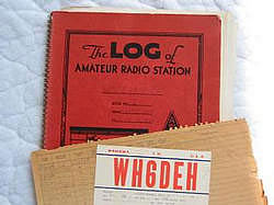 A log book and a QSL of the period